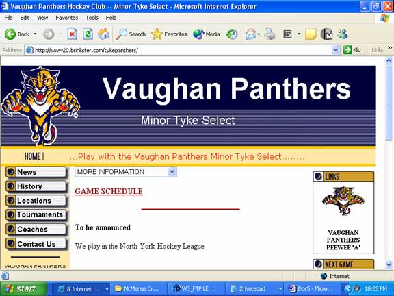 Vaughan Panthers Minor Tyke Select