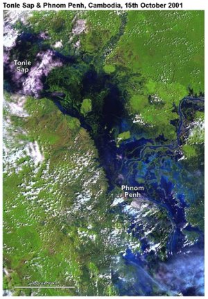 Satellite Image of Cambodian Flooding Oct. 15, 2001