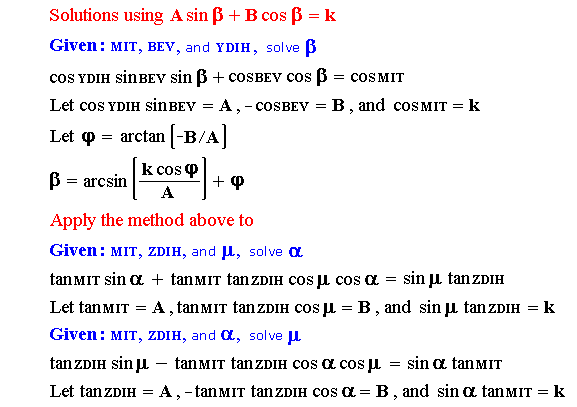 Trapezoidal Section Angle Formulas
